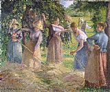 Harvest Canvas Paintings - Hay Harvest at Eragny